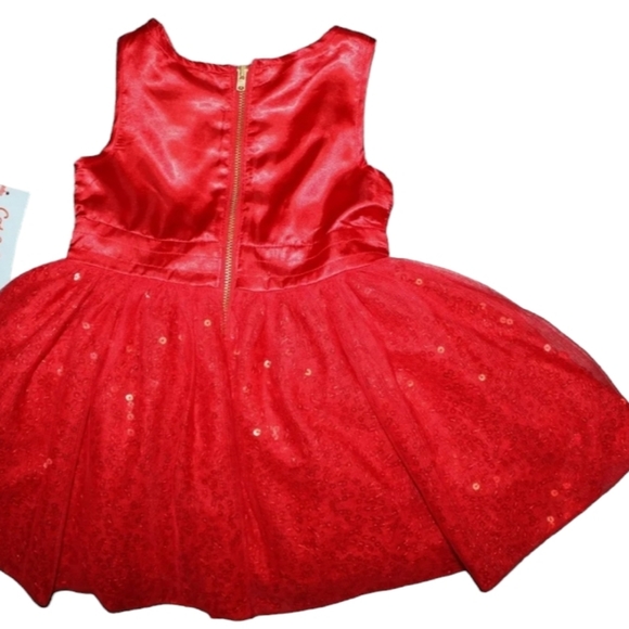 NWT Cat & Jack Toddler Red sparkle Girls' A-line Dress size 18M - Picture 2 of 8
